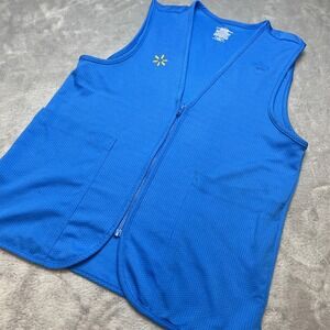 Walmart Womens Associate Employee‎ Vest S (4-6) Turquoise Full Zip Uniform Logo